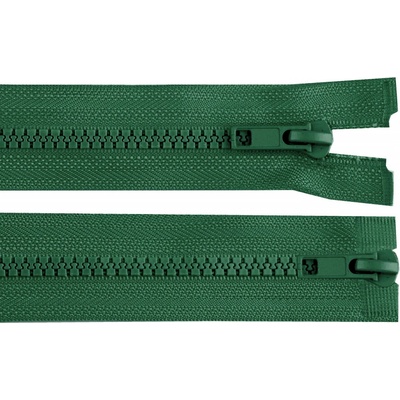 Prima-obchod Zip kostěný No 5 dělitelný 2 jezdce / dvoucestný 65 cm bundový, barva 273 zelená smrková