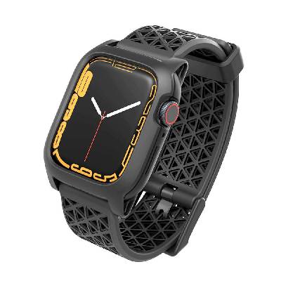 Удароустойчив TPU кейс с каишка за Apple Watch 7 41мм - Catalyst Active Defense Case 41mm (черен) (CAT109BLK)