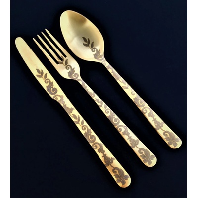 Herdmar (Португалия) Комплект гравирани прибори за хранене HERDMAR OSLO №9 позлатени - 36 части (Herdmar 082-3036-0517-190-3617)