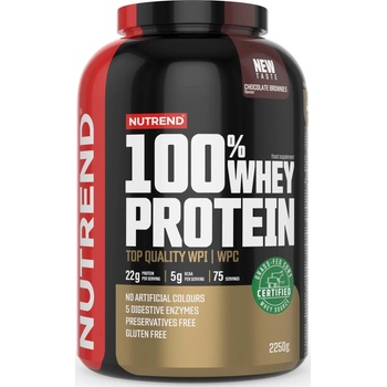 Nutrend 100% Whey Protein, шоколадово брауни, 2250 g, Nutrend