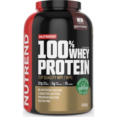 Nutrend 100% Whey Protein, шоколадово брауни, 2250 g, Nutrend