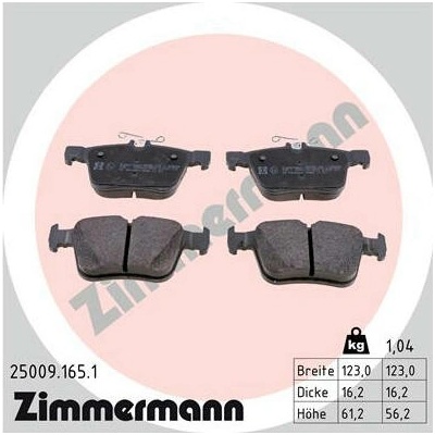 Sada brzdových destiček, kotoučová brzda ZIMMERMANN 25009.165.1