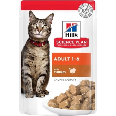 Котешки паучове Hill's SP Feline Adult, с пуешко в грейви сос - 1.02кг