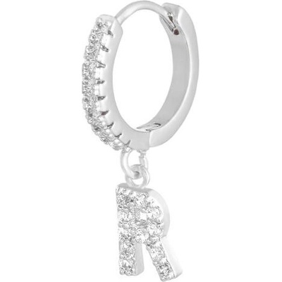 Ornamenti náušnice Letter silver zirkon Písmenko R OOR2619_R