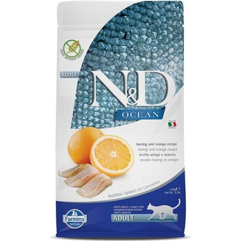 N&D N&D OCEAN ADULT CAT Herring - за котки в зряла възраст с херинга, тиква и портокал, 5kg