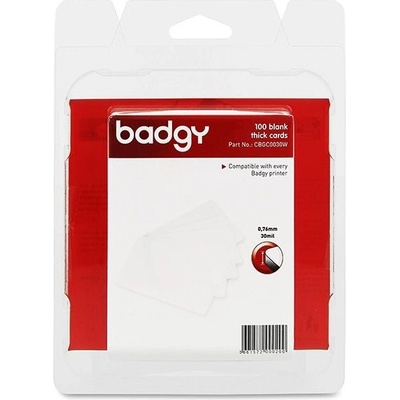 BADGY PVC Cards x100 - Thick (30mil - 0,76 mm) CBGC0030W