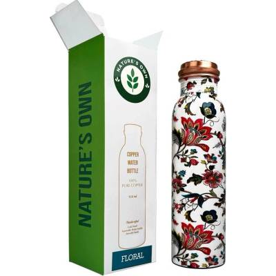 Měděná láhev na vodu vzor Květinový, 950 ml, Nature's Own