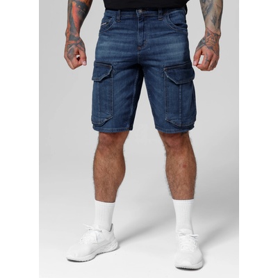 Pitbull West Coast pánské jeansové šortky LONGSPUR navy wash