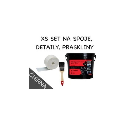 XS SET Tekutá guma ALFEMA HB500 čierna 5 kg + štetec + geotextília malá 100mmx25m (NOVÉ BALENIE, PÔVODNÁ RECEPTÚRA!)