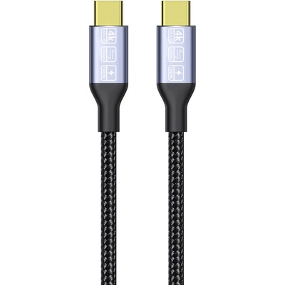 DeTech Кабел DeTech, Type-C - Type-C, 100W, 4K, 20GB/s, PD, 2.0m, Черен - 18383 (18383)