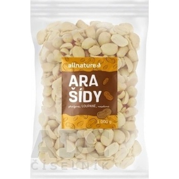 Allnature Arašidy lúpané pražené nesolené 1000 g