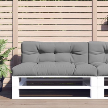 vidaXL Палетна възглавница, сива, 120x40x12 см, текстил (360624)