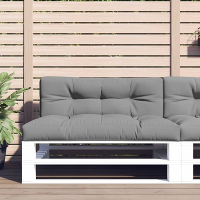 vidaXL Палетна възглавница, сива, 120x40x12 см, текстил (360624)