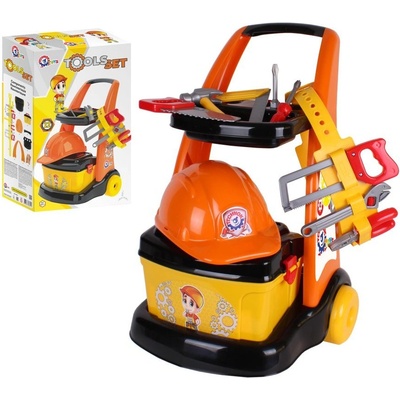 Teddies sada nářadí s vozíkem na kolečkách plast v krabici 38x62x20cm