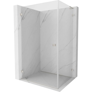 Mexen Lunar-B L лява душ кабина с врата 90 x 80 см, прозрачна, четкан никел - 832L-090-080-97-00-L (832L-090-080-97-00-L)
