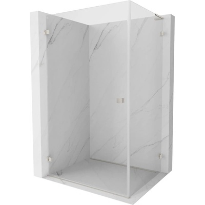 Mexen Lunar-B L лява душ кабина с врата 90 x 80 см, прозрачна, четкан никел - 832L-090-080-97-00-L (832L-090-080-97-00-L)
