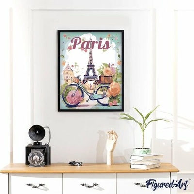 Figured ART Malování podle čísel VINTAGE ROZKVETLÁ PAŘÍŽ na rámu 40 x 50 cm