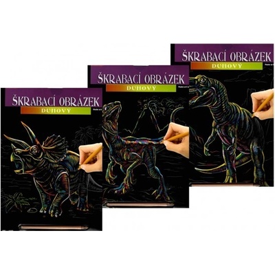 SMT Creatoys Škrabací obrázok duhový A4 dinosaurus 23x32cm