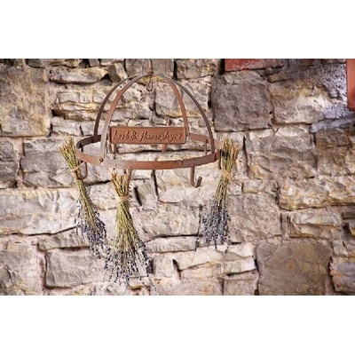 Sušák na bylinky s tabulkou HERB and FLOWERDRYER, litina, hnědá, 38cm|Esschert Design