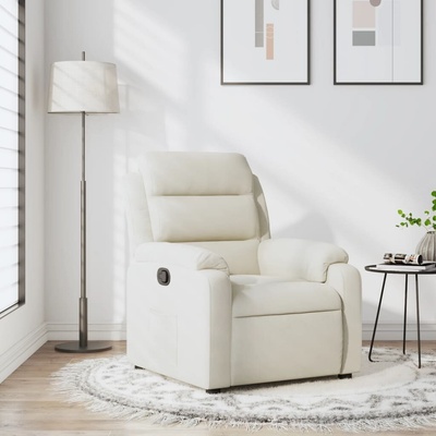 vidaXL 371806 Polohovací samet krémová