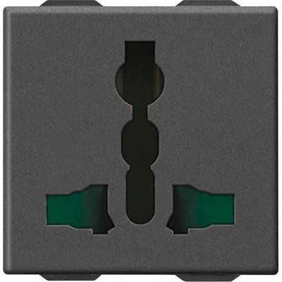 Vimar 09257. CM 2P+E13A SICURY multistandard outlet carbon Мултистандартен контакт 2M NEVE UP (09257.CM)