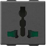 Vimar 09257. CM 2P+E13A SICURY multistandard outlet carbon Мултистандартен контакт 2M NEVE UP (09257.CM)