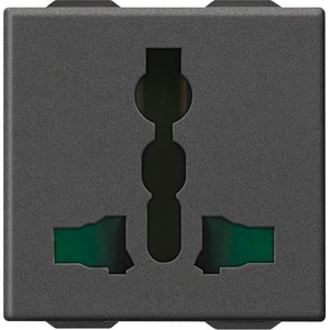 Vimar 09257. CM 2P+E13A SICURY multistandard outlet carbon Мултистандартен контакт 2M NEVE UP (09257.CM)