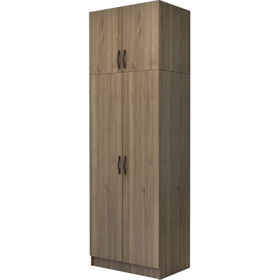 TopMebel Шкаф с две врати от меламин Vivian с кабинет в цвят орех 80x51.8x240см