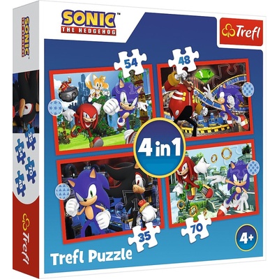 Trefl Dobrodružství ježka Sonica35 + 48 + 54 + 70 dílků