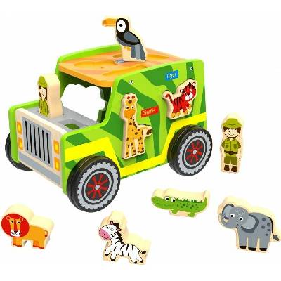 ep Tooky Toy HRAČKA TOOKY TOY Dřevěné autíčko JeSafari