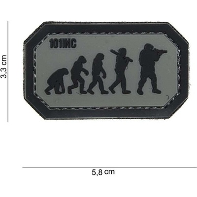 101 Inc. Company Nášivka na suchý zip Airsoft Evolution (plast 3D) - grey