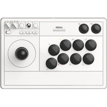 8BitDo Arcade Stick, Xbox Series X|S, Xbox One, PC, бял, безжичен контролер (RET00364)