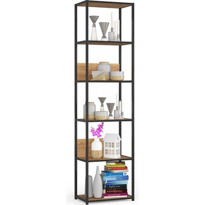 Ak furniture Regál PRAMONI 50x192 cm čierny/dub craft