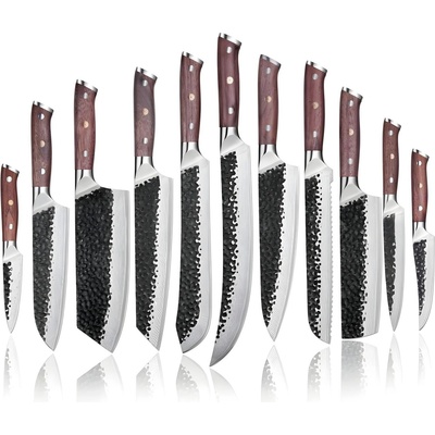 HARAHU Комплект кухненски ножове дамаск te-37530 - Кафяв kp37530 (te-37530)