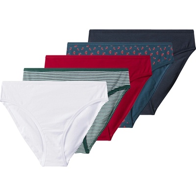 esmara Dámské vánoční kalhotky 5 kusů modrá červená zelená bílá – Zboží Mobilmania