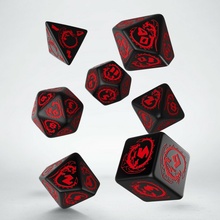 Q-Workshop Kocky Dragons Black/ Red dice set 7ks