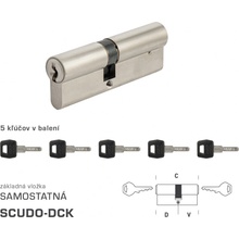 AGB - Vložka SCUDO DCK S BSZ obojstranná cylindrická vložka 40+50 mm + 5x kľúč, NIM Nikel matný