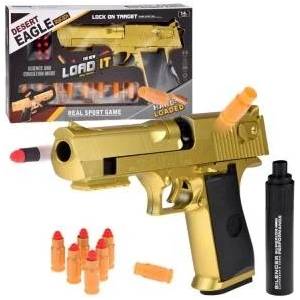 Jokomisiada Shooting gun with foam cartridges and silencer for children ZA4817