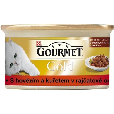 Gourmet Gold Délicatesse en Sauce hovädzie kura v rajčatové omáčce 24 x 85 g