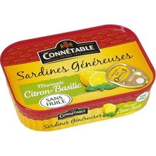 Connétable Sardinky v marináde s citrónom a bazalkou plech 140 g