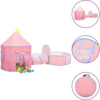 Image 1 of vidaXL Детска палатка за игра, розова, 301x120x128 см (93677)