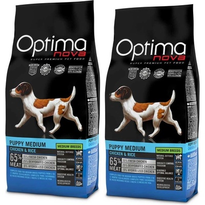 Optima Nova Puppy Medium 2 x 12 kg