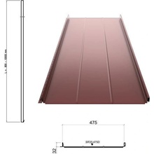 Ruukki Taškové tabule 50 Classic D s prolisem Červená 1 m²