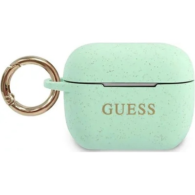 Guess Калъф Guess GUACAPSILGLGN за AirPods Pro, зелен, силиконов, с брокат (GUACAPSILGLGN)