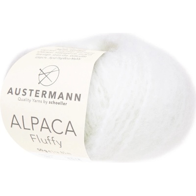 Pletací příze Austermann Alpaca Fluffy Barva: 01 WOLLWEISS