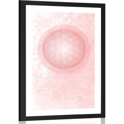 Plakát s paspartou Mandala v jemných tónech - 60x90 white