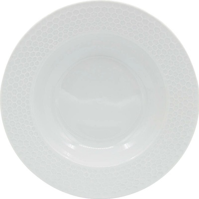 BANQUET talíř hluboký 25,5cm HONEYCOMB porcelánový BÍ MAT327166