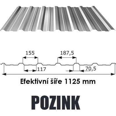 BP2 Trapézový plech T18 Eco 0,5 mm 2,5 m pozink – Hledejceny.cz