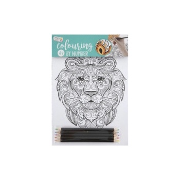 Malování podle čísel A4 5 listů a 5 oboustranných pastelek