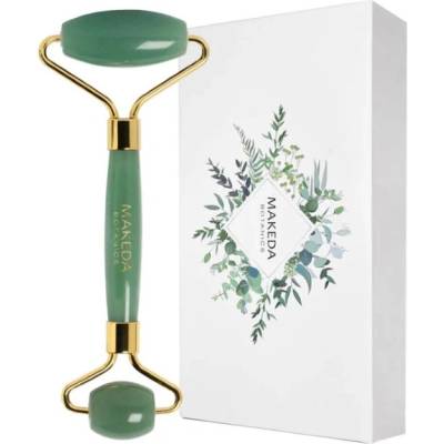 Makeda Botanics Двоен масажен ролер за лице, зелен авантюрин